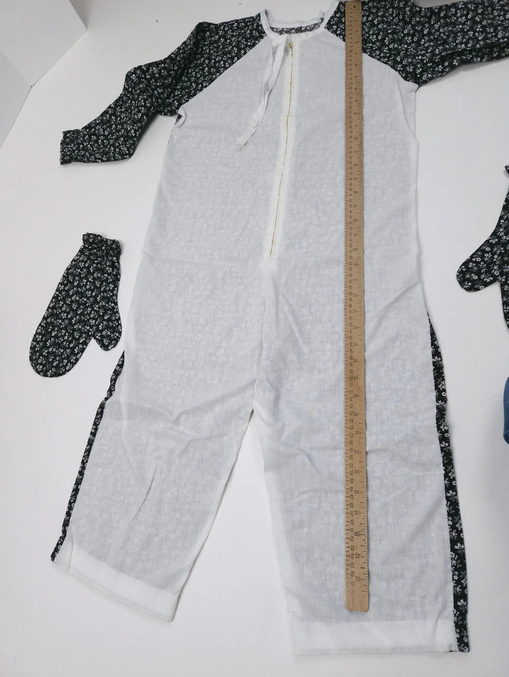 Vintage 70s-80s Handmade Kids Penguin Costume Black White 10-12 Years